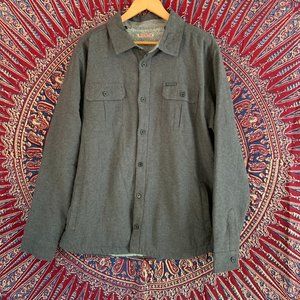 NWOT Hudson Hulton Grey Lined Button Down Long Sleeve Light Jacket Shirt Size XL